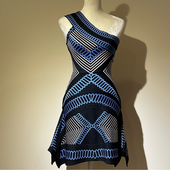 Herve Leger Asymmetrical Bandage Dress - Picture 10 of 13